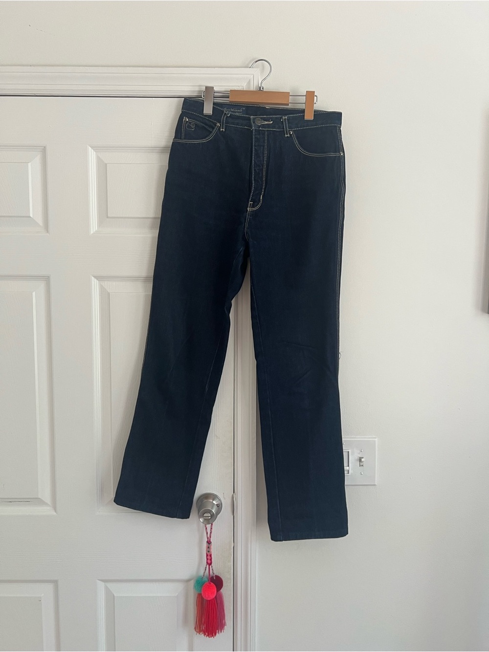 Vintage Gloria Vanderbuilt 90s cut Dark Blue Straight-Leg Jeans